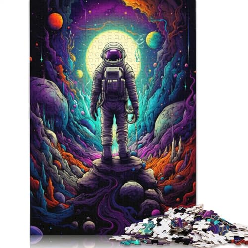 Puzzle für Erwachsene, Kunst, bunter Astronaut, 1000-teiliges Puzzle für Erwachsene, Holzpuzzle für Erwachsene und Kinder ab 12 Jahren, Lernspiel, 75 x 50 cm von LiJianXXS