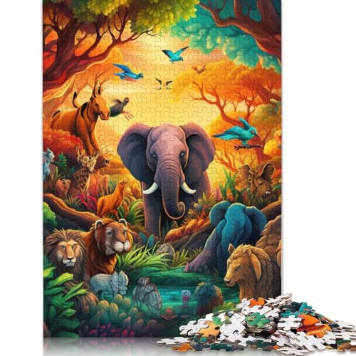 Puzzle für Erwachsene, Kunsttiere, Flamingos, 1000-teiliges Puzzle, Kartonpuzzle für Erwachsene und Kinder, tolles Geschenk für Erwachsene, Größe: 38 x 26 cm von LiJianXXS