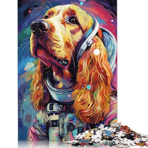 Puzzle für Erwachsene, Labrador-Baby-Astronaut, Erwachsenen-Puzzle, 1000 Teile, Holzpuzzle, geeignet für Kinder ab 12 Jahren, tolles Geschenk für Erwachsene, 75 x 50 cm von LiJianXXS