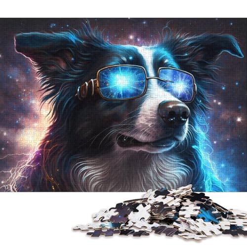 Puzzle für Erwachsene, Magic Dream Border Collie, 1000 Teile, Puzzle für Erwachsene, Holzpuzzle für Erwachsene und Kinder ab 12 Jahren, Lernspiel, Herausforderungsspielzeug 75x50cm/1000 Teile von LiJianXXS