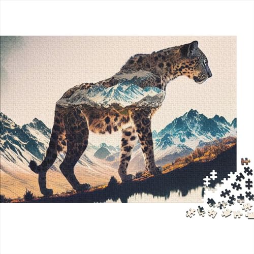 Puzzle für Erwachsene, Nebelparder-Kunst, 1000-teiliges Puzzle, Holzpuzzle für Erwachsene und Kinder ab 12 Jahren, Spielzeug, Denkspiel, Größe 50 x 75 cm von LiJianXXS