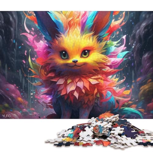 Puzzle für Erwachsene, Psychedelic Fox, Puzzle für Erwachsene, 1000 Teile, Holzpuzzle für Erwachsene und Kinder ab 12 Jahren, tolles Geschenk für Erwachsene (Größe 75 * 50 cm) von LiJianXXS