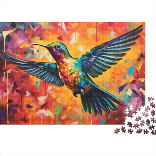 Puzzle für Erwachsene, Psychedelischer Kolibri, Puzzle 1000 Teile für Erwachsene, Holzpuzzle für Erwachsene und Kinder ab 12 Jahren, Familienpuzzlespiel, Größe 50 x 75 cm von LiJianXXS