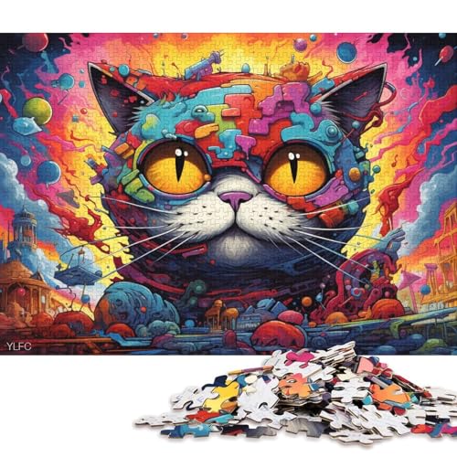 Puzzle für Erwachsene, Roboterfarbe, Garfield-Katze, Puzzle für Erwachsene, 1000-teiliges Kartonpuzzle, Teenager und Kinder, Geschenk für Erwachsene und Kinder 38x26cm/1000 Teile von LiJianXXS