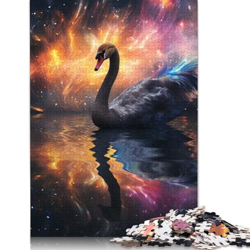 Puzzle für Erwachsene, Tier-Puzzle Schwarzer Schwan, 1000 Teile, Puzzle für Erwachsene, Papppuzzle für Erwachsene und Kinder ab 12 Jahren, anspruchsvolles Spiel, Größe: 38 x 26 cm von LiJianXXS