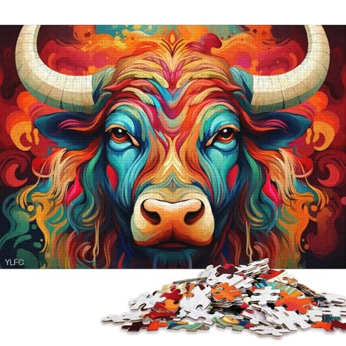 Puzzle für Erwachsene, Tierbüffel, 1000-teiliges Puzzlespiel, Holzpuzzle für Erwachsene und Kinder, Geschenk für Erwachsene und Kinder (Größe 75 * 50 cm) von LiJianXXS