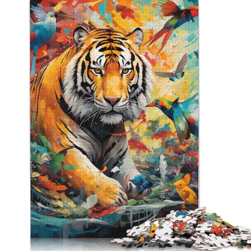 Puzzle für Erwachsene, Tierkunst, Strauß, 1000-teiliges Puzzle, Holzpuzzle für Erwachsene, Kinder ab 12 Jahren, tolles Geschenk für Erwachsene, Größe: 75 x 50 cm von LiJianXXS