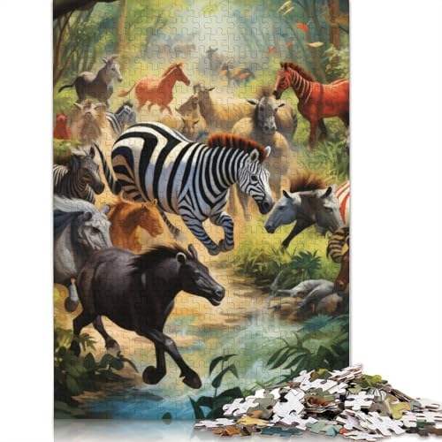 Puzzle für Erwachsene, Tierwelt, 1000-teiliges Puzzle, Holzpuzzle für Erwachsene und Kinder ab 12 Jahren, anspruchsvolles Spielzeug, Größe: 75 x 50 cm von LiJianXXS