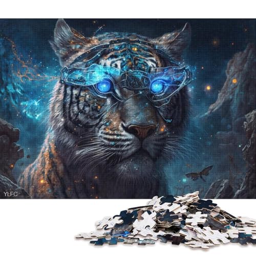 Puzzle für Erwachsene, Tiger-Krieger, 1000-teiliges Puzzle, Holzpuzzle, Lernspielzeug für Erwachsene und Kinder 75x50cm/1000 Teile von LiJianXXS