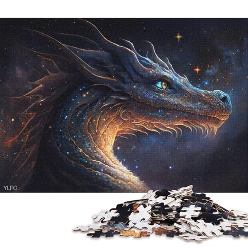 Puzzle für Erwachsene, Universum, Fliegender Drache, Puzzle 1000 Teile für Erwachsene, Papppuzzle für Erwachsene und Kinder ab 12 Jahren, schwierig und herausfordernd 38x26cm/1000 Teile von LiJianXXS