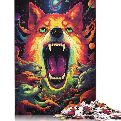 Puzzle für Erwachsene, Wütender Shiba Inu für Erwachsene, 1000-teiliges Puzzle, Holzpuzzle für Erwachsene und Kinder ab 12 Jahren, tolles Geschenk für Erwachsene, 75 x 50 cm von LiJianXXS