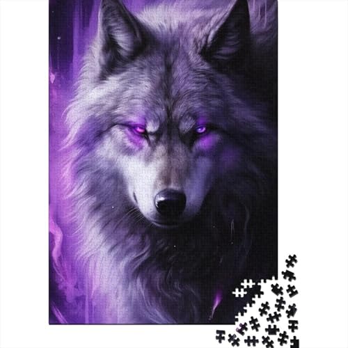 Puzzle für Erwachsene, Wunderschönes Wolf-Puzzle für Erwachsene, 1000 Teile, für Erwachsene und Kinder ab 12 Jahren, Holzpuzzle, Lernspiel, Herausforderungsspielzeug, Größe: 75 x 50 cm von LiJianXXS