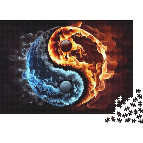 Puzzle für Erwachsene, Yin und Yang Taiji, 1000-teiliges Puzzle, Holzpuzzle für Erwachsene und Kinder ab 12 Jahren, Lernspiel, Herausforderungsspielzeug, Größe 50 x 75 cm von LiJianXXS