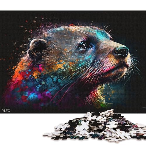 Puzzle für Erwachsene, buntes Otter-Puzzle, 1000 Teile, für Erwachsene, Holzpuzzle, geeignet für Erwachsene und Kinder ab 12 Jahren, tolles Geschenk für Erwachsene, 75 x 50 cm von LiJianXXS