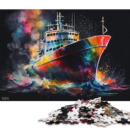 Puzzle für Erwachsene, buntes Schiff, 1000-teiliges Puzzle, Kartonpuzzle für Erwachsene und die Familie, tolle Geschenke und Spielzeuge 38x26cm/1000 Teile von LiJianXXS