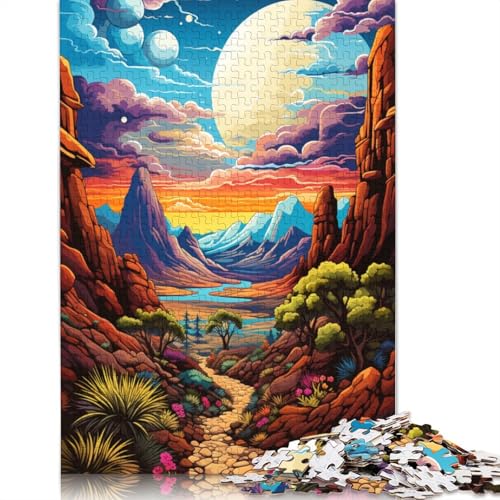 Puzzle für Erwachsene, farbenfrohe psychedelische Fantasiewüste, 1000 Teile, Puzzle für Erwachsene, Holzpuzzle für Erwachsene und Kinder ab 12 Jahren, tolles Geschenk für Erwachsene, 75 x 50 cm von LiJianXXS