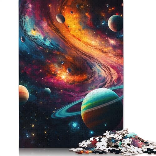 Puzzle für Erwachsene, farbenfrohes Universum, 1000-teiliges Puzzle, Holzpuzzle für Erwachsene, Kinder ab 12 Jahren, tolles Geschenk für Erwachsene, Größe: 75 x 50 cm von LiJianXXS