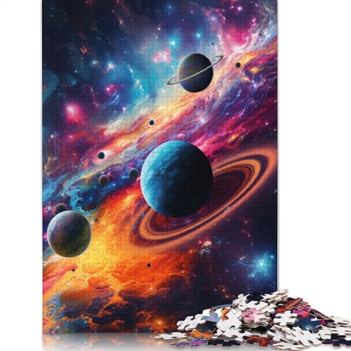 Puzzle für Erwachsene, farbenfrohes Universum, 1000-teiliges Puzzle, Holzpuzzle für Erwachsene und Kinder, tolles Geschenk für Erwachsene, Größe: 75 x 50 cm von LiJianXXS