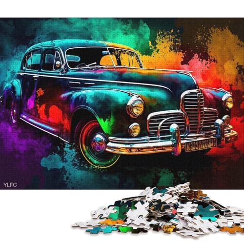 Puzzle für Erwachsene, farbenfrohes klassisches Sportauto-Puzzle, 1000 Teile für Erwachsene, Holzpuzzle, geeignet für Kinder ab 12 Jahren, tolles Geschenk, 75 x 50 cm von LiJianXXS