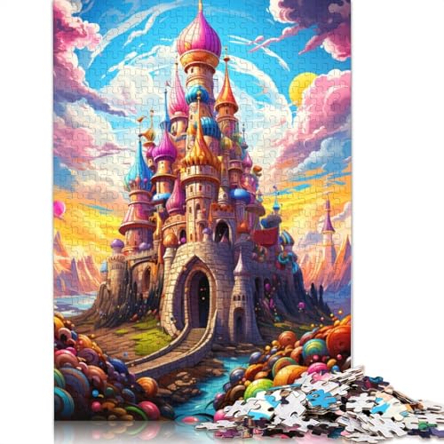 Puzzle für Erwachsene, farbenfrohes psychedelisches Süßigkeitenschloss, 1000 Teile, Puzzle für Erwachsene, Papppuzzle für Erwachsene und Kinder ab 12 Jahren, tolles Geschenk für Erwachsene, 38 x 26 cm von LiJianXXS