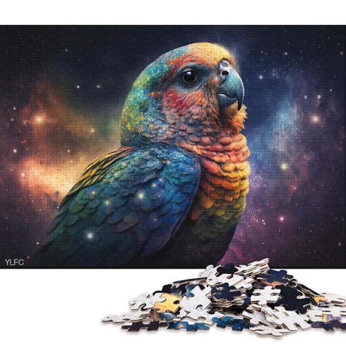 Puzzle für Erwachsene, kosmischer Galaxiepapagei, 1000-teiliges Puzzle, Kartonpuzzle für Erwachsene und die Familie, tolle Geschenke und Spielzeuge 38x26cm/1000 Teile von LiJianXXS