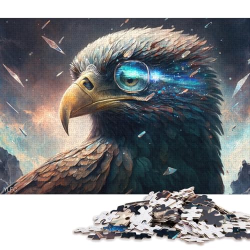 Puzzle für Erwachsene, magischer Adler-Krieger, 1000-teiliges Puzzle, Holzpuzzle für Erwachsene und Kinder, Lernspiel für Erwachsene und Kinder 75x50cm/1000 Teile von LiJianXXS