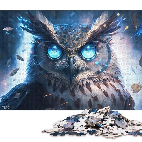 Puzzle für Erwachsene, magisches Tier-Eulen-Puzzle, 1000 Teile, Holzpuzzle für Erwachsene, für Kinder ab 12 Jahren, zur Heimdekoration 75x50cm/1000 Teile von LiJianXXS