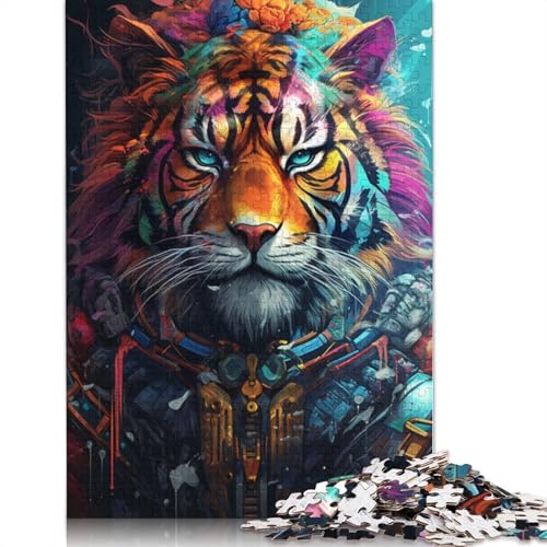 Puzzle für Erwachsene, wildes Gemälde, exotischer Tiger, 1000-teiliges Puzzle, Kartonpuzzle für Erwachsene, Familie für Erwachsene, 38 x 26 cm von LiJianXXS