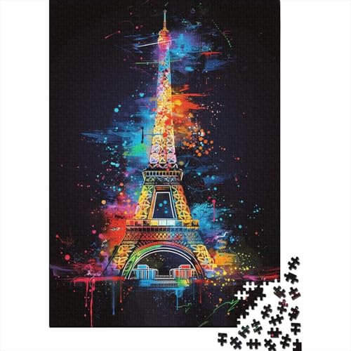 Puzzle für Erwachsene 1000, Graffiti-Art-Eiffelturm-Puzzle, Lernspielzeug, gutes Puzzle-Geschenk für Erwachsene und Kinder, Heimdekoration, Größe: 75 x 50 cm von LiJianXXS