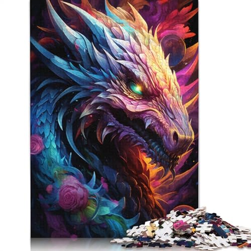 Puzzle für Erwachsene 1000 Bunte psychedelische Drachenmonster-Puzzles für Erwachsene, Holzpuzzle, Lernspiel, 75 x 50 cm von LiJianXXS