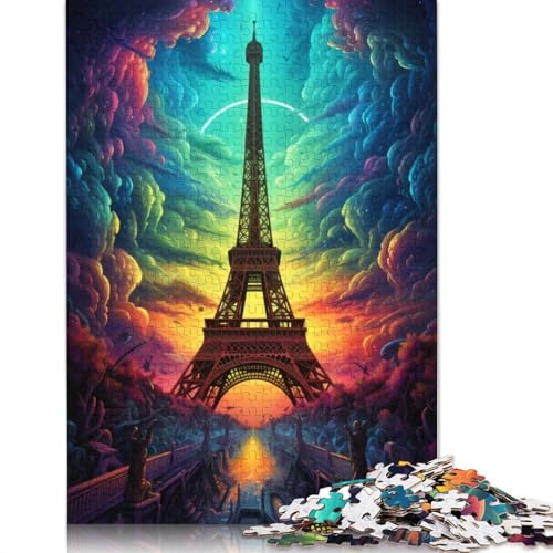 Puzzle für Erwachsene 1000 Frankreich Eiffelturm Puzzle für Erwachsene Holzpuzzle Lernspiel 75x50cm von LiJianXXS