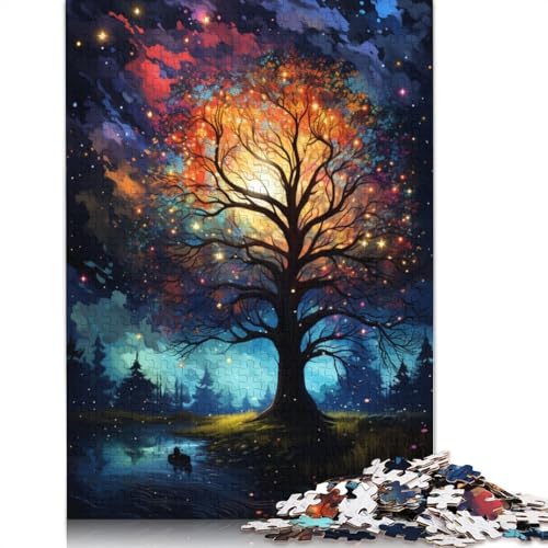 Puzzle für Erwachsene 1000 Puzzle-Spielzeuge Baum unter Sternenhimmel Puzzle für Erwachsene Holzpuzzle Herausforderndes Spiel 75x50cm von LiJianXXS