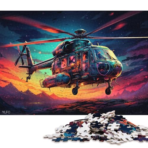 Puzzle für Erwachsene 1000 Teile, Bunte Hubschrauber, Puzzles für Erwachsene, Kartonpuzzle, Lernspielzeug 38x26cm/1000 Teile von LiJianXXS