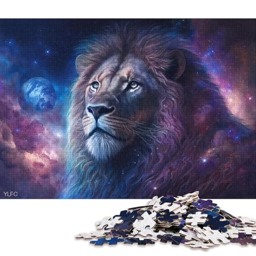 Puzzle für Erwachsene 1000 Teile, Der kosmische Galaxie-Löwe, Puzzle für Erwachsene, Puzzle aus Pappe, Spielzeug, Wanddekoration 38x26cm/1000 Teile von LiJianXXS