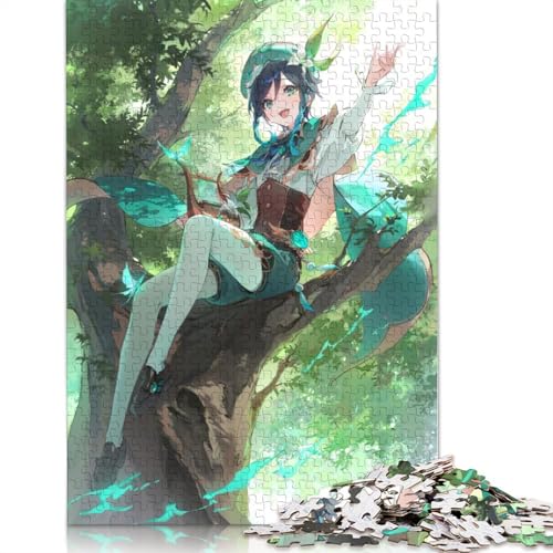 Puzzle für Erwachsene 1000 Teile, Genshin Impact Barbatos, Puzzle für Kinder, Holzpuzzle, Lernspiel (Größe 75 x 50 cm) von LiJianXXS