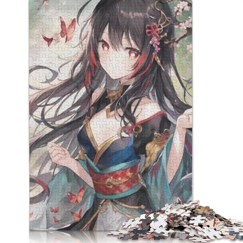 Puzzle für Erwachsene 1000 Teile, Genshin Impact Hu Tao, Puzzle für Erwachsene, Holzpuzzle, Heimdekoration (Größe 75 x 50 cm) von LiJianXXS