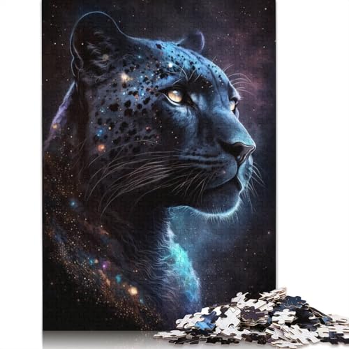 Puzzle für Erwachsene 1000 Teile, Schwarzer Leopard, Puzzle für Kinder, Papppuzzle, Spielzeug, Denkspiel (Größe 38 x 26 cm) von LiJianXXS