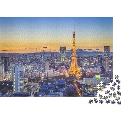 Puzzle für Erwachsene 1000 Teile, Tokio, Japan, asiatische Stadt, Puzzles für Holzpuzzles, pädagogisches Spielzeug zum Stressabbau, Puzzlegröße 50 x 75 cm von LiJianXXS