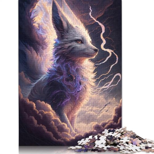 Puzzle für Erwachsene 1000 Teile Art Fantasy Weißer Fuchs Puzzle Holzpuzzle Pädagogisches Spielzeug zum Stressabbau Puzzlegröße: 75x50cm von LiJianXXS