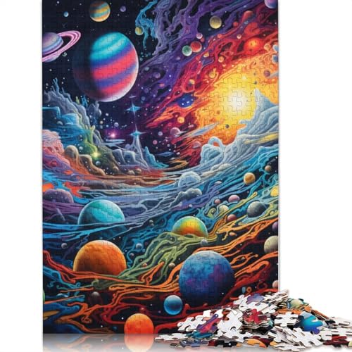 Puzzle für Erwachsene 1000 Teile Buntes Universum Puzzle für Erwachsene Holzpuzzle Anspruchsvolles Spiel Größe: 75x50cm von LiJianXXS