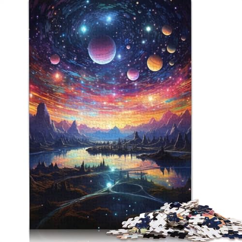 Puzzle für Erwachsene 1000 Teile Buntes Universum-Puzzle für Erwachsene Holzpuzzle Puzzle Hands-on-Spiel Größe: 75 x 50 cm von LiJianXXS