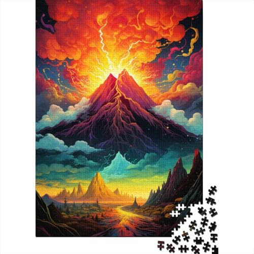 Puzzle für Erwachsene 1000 Teile Der psychedelische Vulkanausbruch Puzzle für Erwachsene Holzpuzzle Lernspiel für Erwachsene Kinder 29,53x19,69 Zoll von LiJianXXS