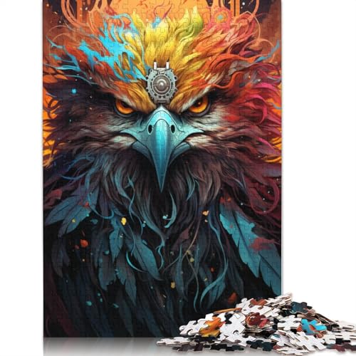 Puzzle für Erwachsene 1000 Teile Die farbenfrohe Psychedelie der Vogelkrieger, Puzzle für Erwachsene, Holzpuzzle, Heimdekoration, 75 x 50 cm von LiJianXXS