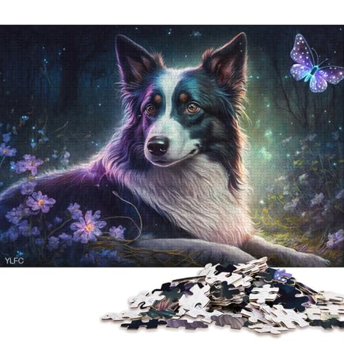 Puzzle für Erwachsene 1000 Teile Magisches Border Collie-Puzzle Kartonpuzzle Lernspiele Heimdekorationspuzzle. 38 x 26 cm von LiJianXXS