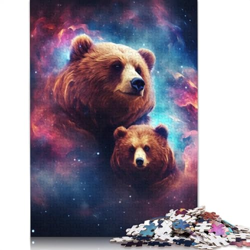 Puzzle für Erwachsene 1000 Teile Tier Braunbär Puzzle für Erwachsene Kartonpuzzle Herausforderndes Spiel Größe: 38x26cm von LiJianXXS