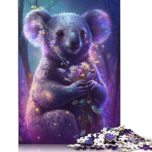 Puzzle für Erwachsene 1000 Teile Traum-Koala-Blumen Puzzle Kartonpuzzle Pädagogisches Spielzeug zum Stressabbau Puzzlegröße: 38 x 26 cm von LiJianXXS