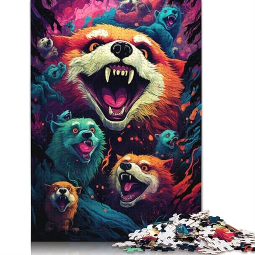 Puzzle für Erwachsene 1000 Teile Wütender roter Panda, Kartonpuzzle, Lernspiele, Heimdekorationspuzzle. 38 x 26 cm von LiJianXXS