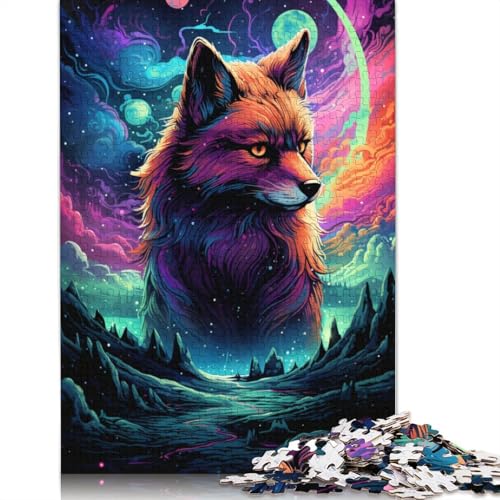 Puzzle für Erwachsene Art Cosmic Fox für Erwachsene 1000-teiliges Puzzle Kartonpuzzle für Erwachsene und Familien Familienspiele 38 x 26 cm von LiJianXXS