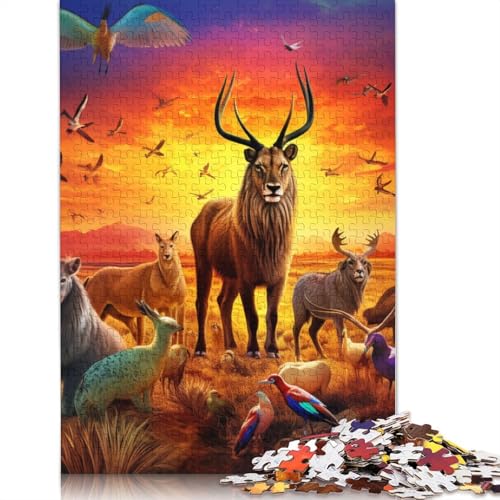 Puzzle für Erwachsene Art Moose 1000-teiliges Puzzle für Erwachsene Holzpuzzle für Erwachsene und Kinder ab 12 Jahren Anspruchsvolles Spiel Größe: 75 x 50 cm von LiJianXXS