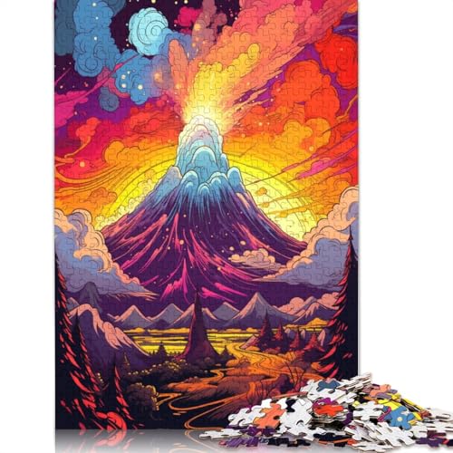 Puzzle für Erwachsene Psychedelischer Vulkanausbruch, 1000 Teile, Puzzle für Erwachsene, Papppuzzle für Erwachsene und Kinder ab 12 Jahren, tolles Geschenk für Erwachsene, 38 x 26 cm von LiJianXXS